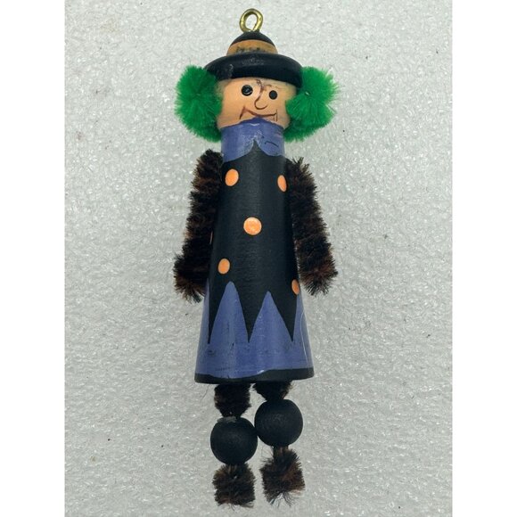 Vintage Department 56 Set of Two Halloween Ornaments Wood and Pipe Cleaners - Picture 4 of 6